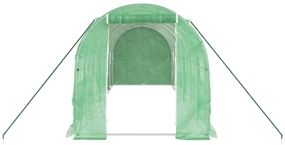 Šiltnamis su plieno rėmu, žalios spalvos, 6x2x2m, 12m²