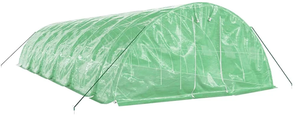 Šiltnamis su plieno rėmu, žalios spalvos, 12x5x2,3m, 60m²