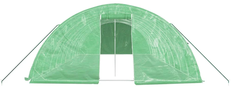 Šiltnamis su plieno rėmu, žalios spalvos, 10x5x2,3m, 50m²