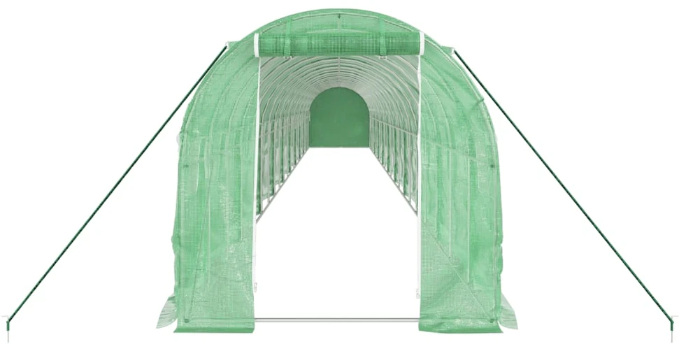 Šiltnamis su plieno rėmu, žalios spalvos, 20x2x2m, 40m²