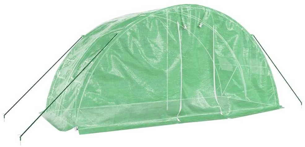 Šiltnamis su plieno rėmu, žalios spalvos, 5x2x2,3m, 10m²