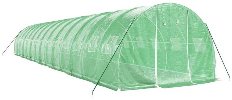 Šiltnamis su plieno rėmu, žalios spalvos, 14x3x2m, 42m²