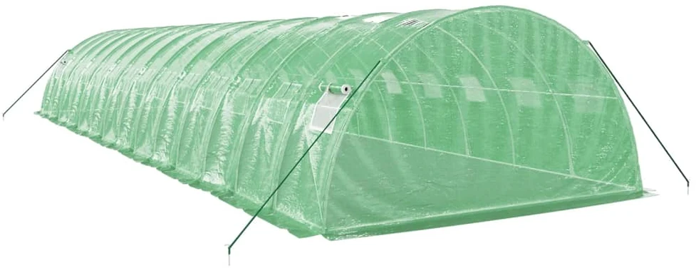 Šiltnamis su plieno rėmu, žalios spalvos, 14x4x2m, 56m²