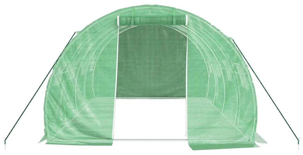 Šiltnamis su plieno rėmu, žalios spalvos, 4x3x2m, 12m²