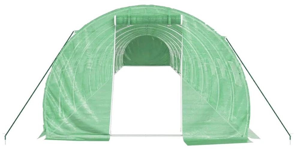 Šiltnamis su plieno rėmu, žalios spalvos, 16x3x2m, 48m²