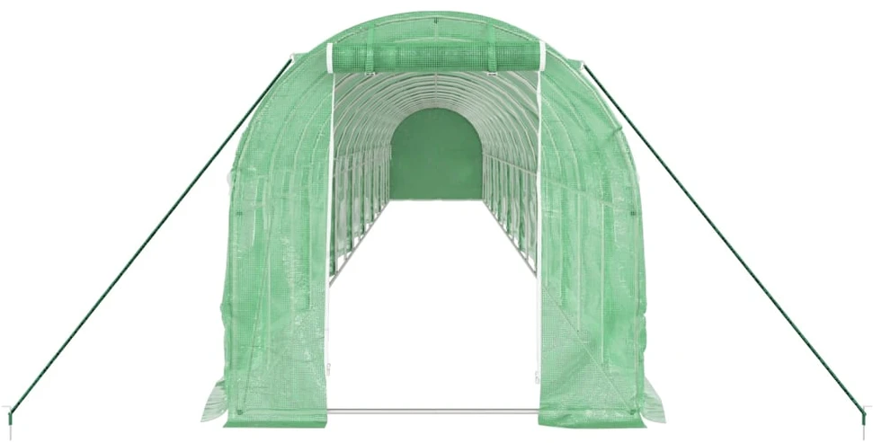 Šiltnamis su plieno rėmu, žalios spalvos, 16x2x2m, 32m²