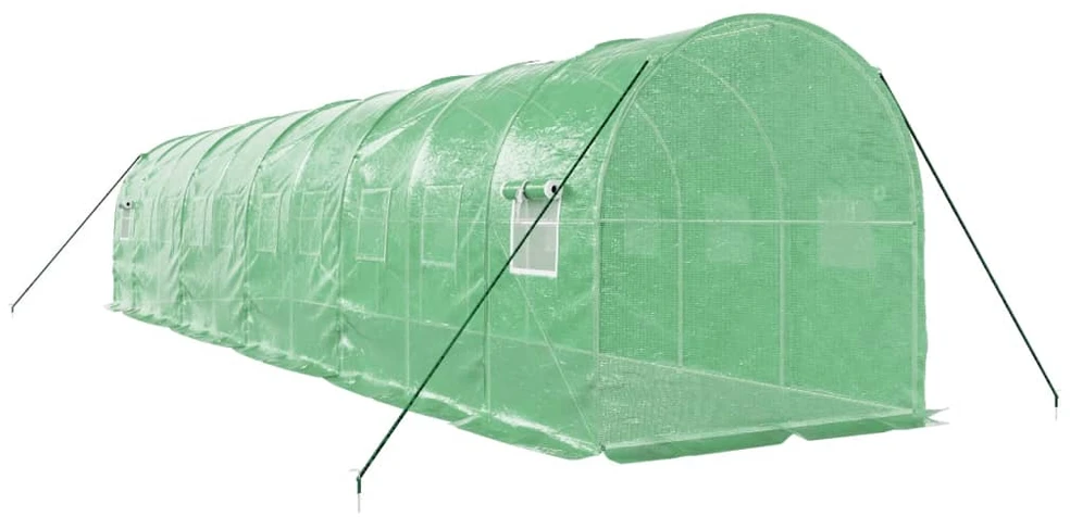 Šiltnamis su plieno rėmu, žalios spalvos, 10x2x2m, 20m²