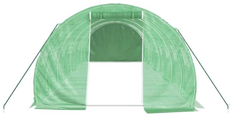 Šiltnamis su plieno rėmu, žalios spalvos, 8x3x2m, 24m²