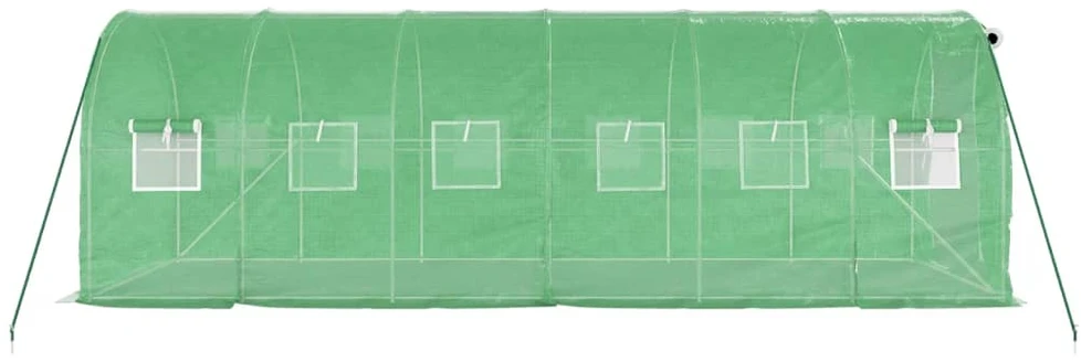 Šiltnamis su plieno rėmu, žalios spalvos, 6x2x2m, 12m²