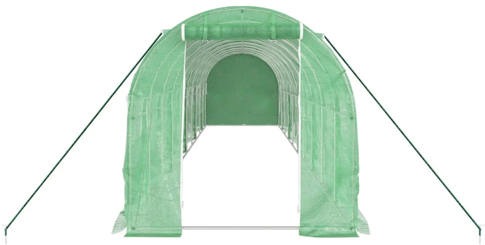 Šiltnamis su plieno rėmu, žalios spalvos, 10x2x2m, 20m²