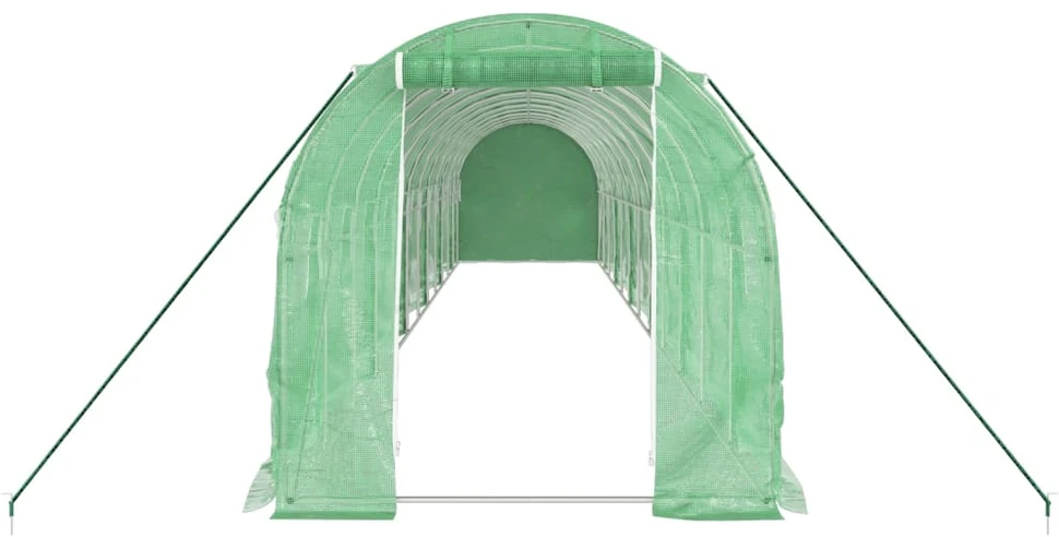 Šiltnamis su plieno rėmu, žalios spalvos, 12x2x2m, 24m²