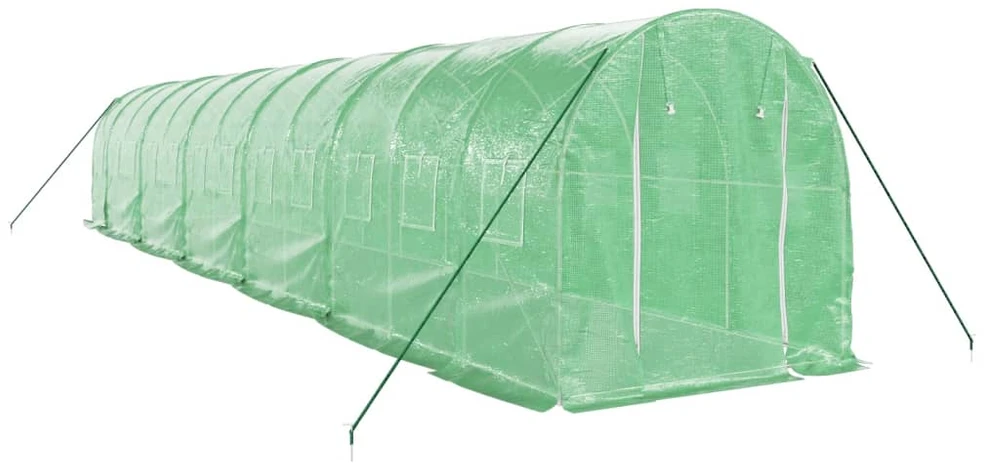 Šiltnamis su plieno rėmu, žalios spalvos, 12x2x2m, 24m²