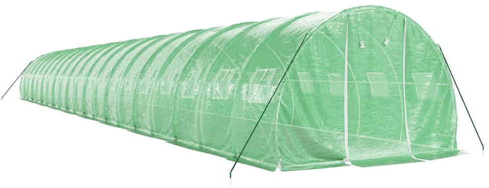 Šiltnamis su plieno rėmu, žalios spalvos, 20x3x2m, 60m²