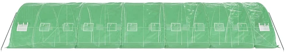 Šiltnamis su plieno rėmu, žalios spalvos, 12x5x2,3m, 60m²