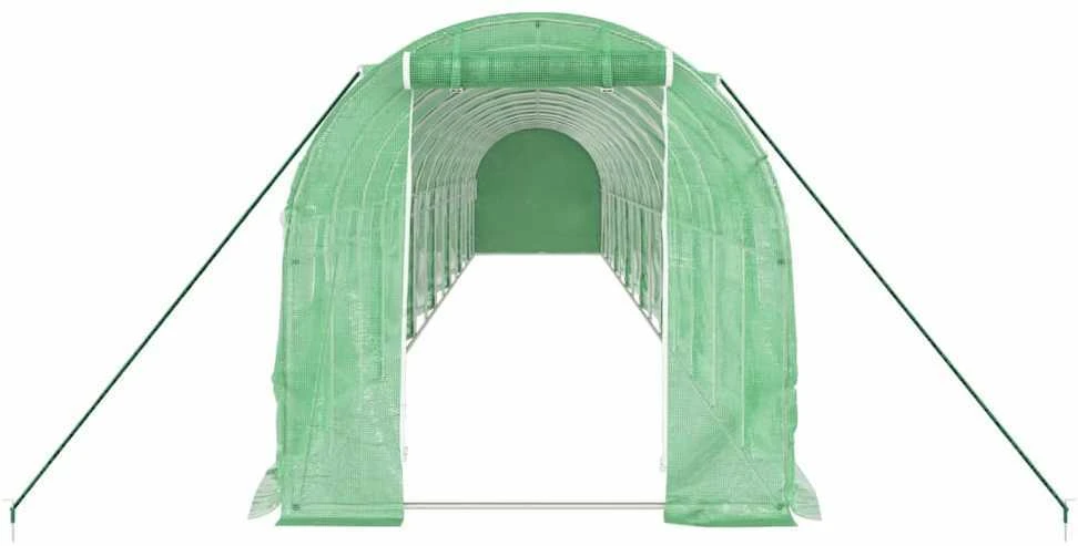 Šiltnamis su plieno rėmu, žalios spalvos, 14x2x2m, 28m²