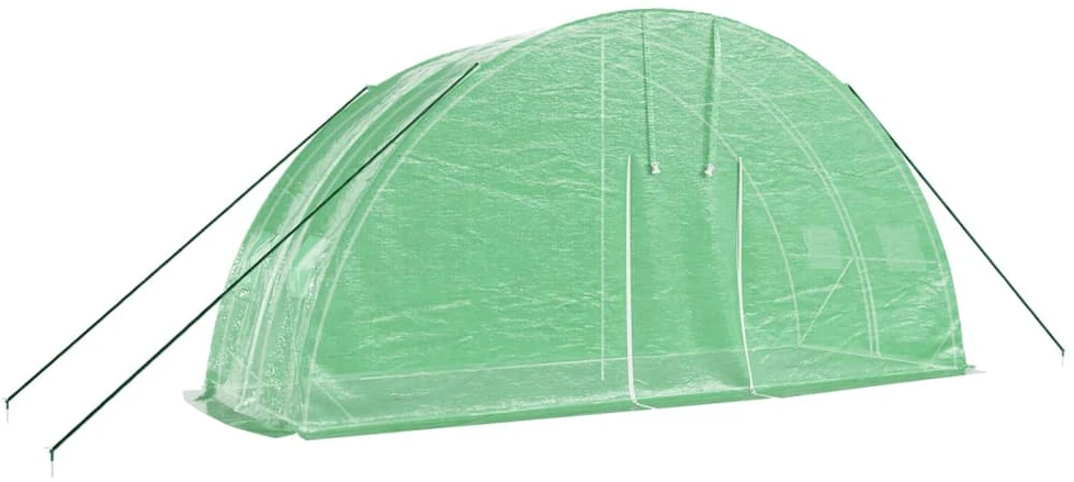 Šiltnamis su plieno rėmu, žalios spalvos, 6x2x2,85m, 12m²