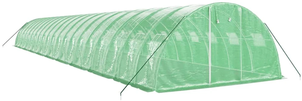 Šiltnamis su plieno rėmu, žalios spalvos, 20x4x2m, 80m²