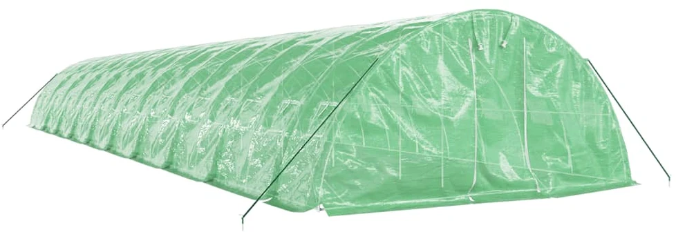 Šiltnamis su plieno rėmu, žalios spalvos, 20x5x2,3m, 100m²