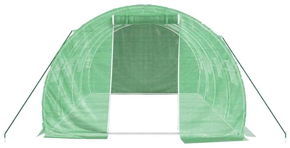 Šiltnamis su plieno rėmu, žalios spalvos, 4x3x2m, 12m²