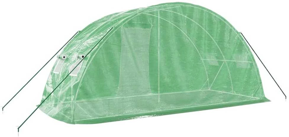 Šiltnamis su plieno rėmu, žalios spalvos, 5x2x2,3m, 10m²