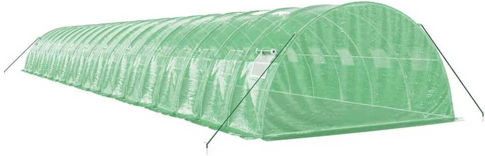 Šiltnamis su plieno rėmu, žalios spalvos, 20x4x2m, 80m²