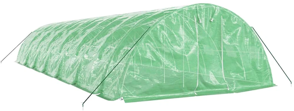 Šiltnamis su plieno rėmu, žalios spalvos, 14x5x2,3m, 70m²
