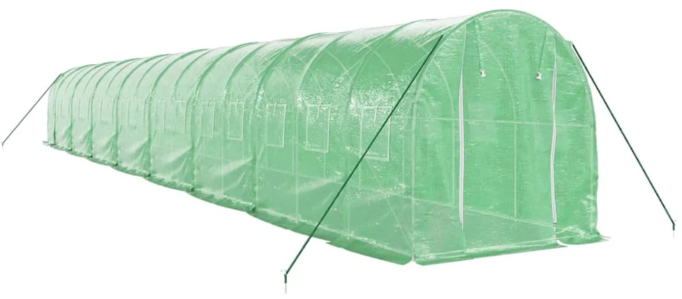 Šiltnamis su plieno rėmu, žalios spalvos, 16x2x2m, 32m²