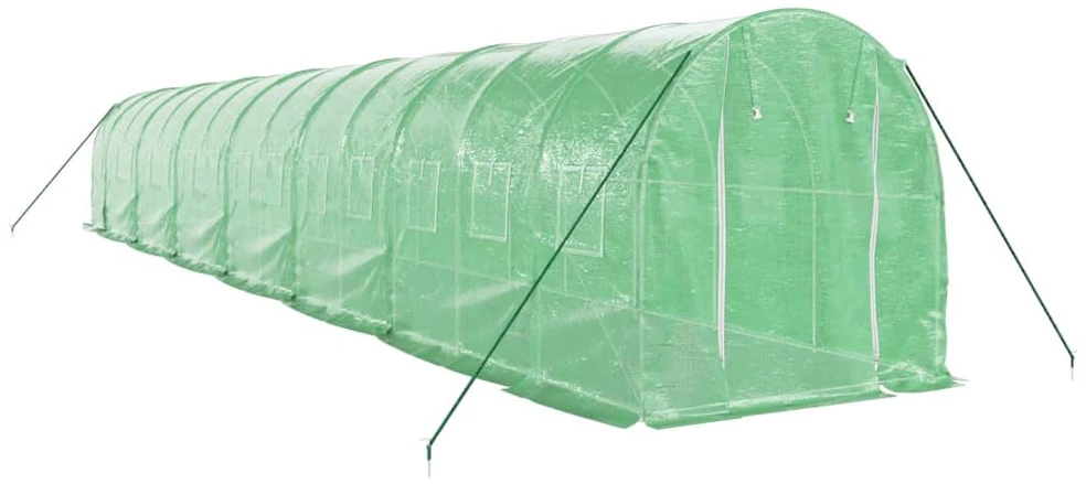 Šiltnamis su plieno rėmu, žalios spalvos, 14x2x2m, 28m²