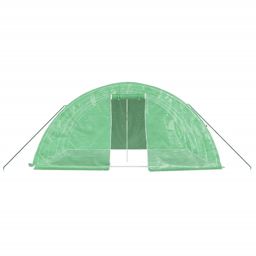 Šiltnamis su plieno rėmu, žalios spalvos, 5x4x2,3m, 20m²