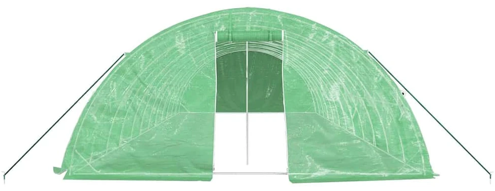 Šiltnamis su plieno rėmu, žalios spalvos, 12x5x2,3m, 60m²