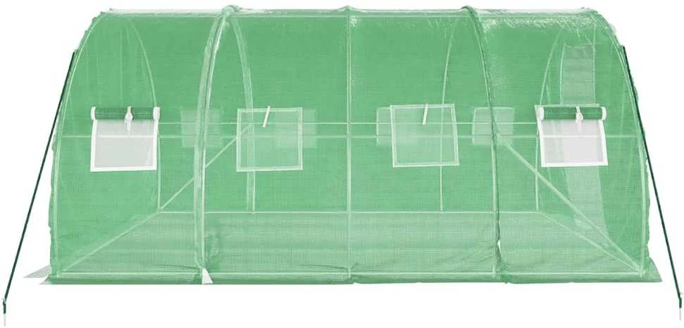 Šiltnamis su plieno rėmu, žalios spalvos, 4x3x2m, 12m²