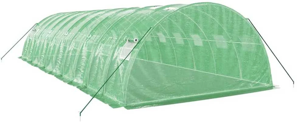 Šiltnamis su plieno rėmu, žalios spalvos, 10x4x2m, 40m²