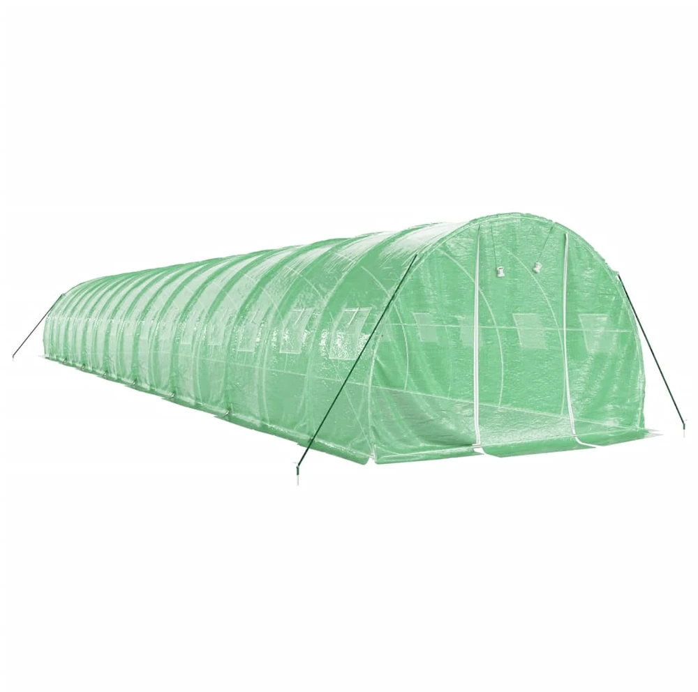 Šiltnamis su plieno rėmu, žalios spalvos, 16x3x2m, 48m²
