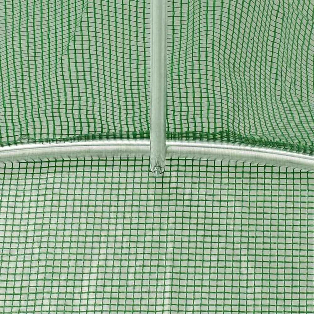 Šiltnamis su plieno rėmu, žalios spalvos, 16x6x2,85m, 96m²