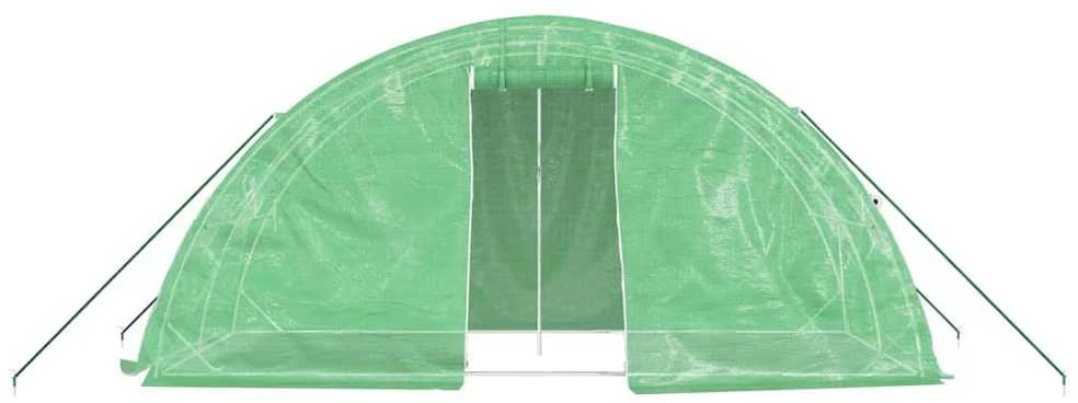 Šiltnamis su plieno rėmu, žalios spalvos, 5x2x2,3m, 10m²