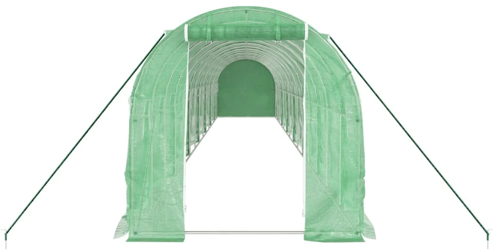 Šiltnamis su plieno rėmu, žalios spalvos, 14x2x2m, 28m²