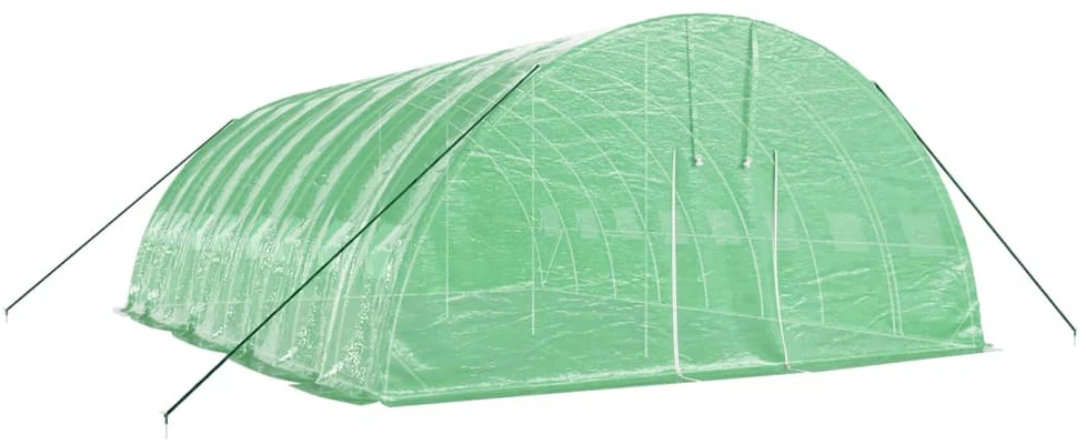 Šiltnamis su plieno rėmu, žalios spalvos, 8x6x2,85m, 48m²