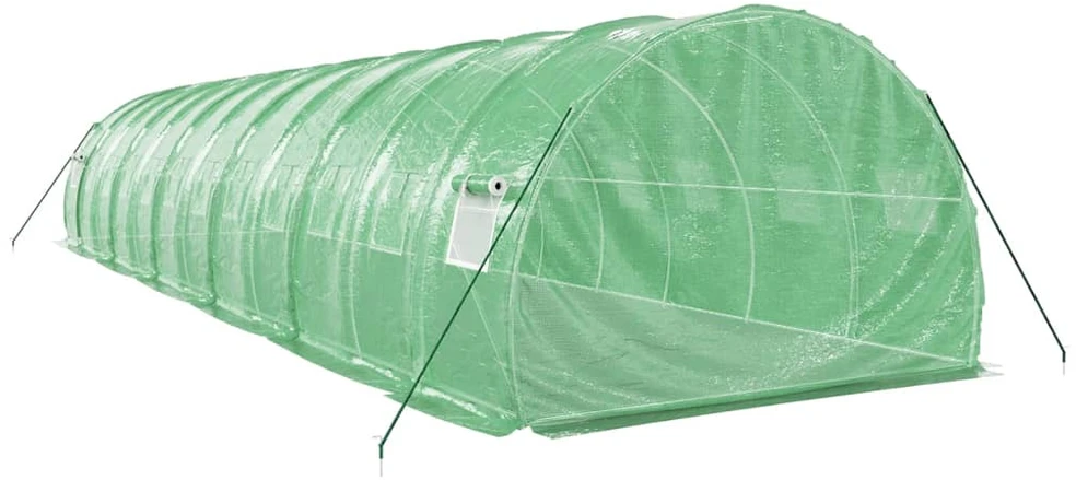 Šiltnamis su plieno rėmu, žalios spalvos, 12x3x2m, 36m²