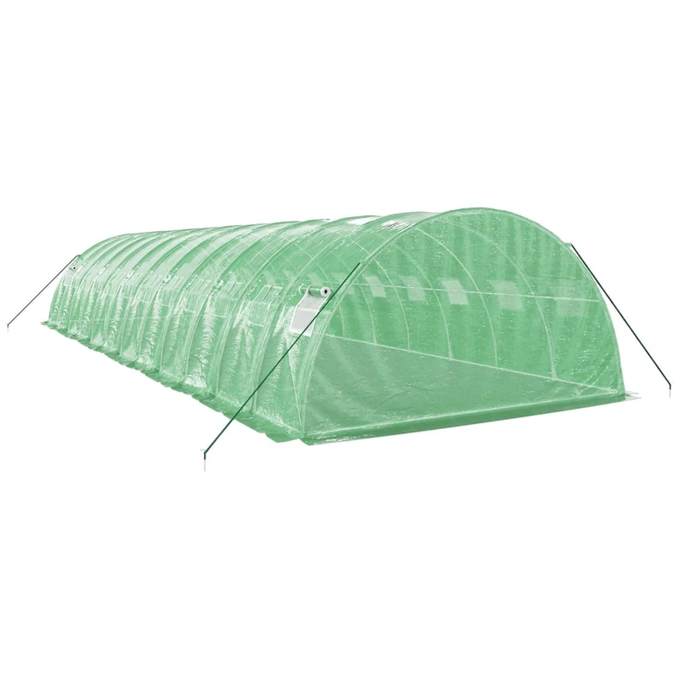 Šiltnamis su plieno rėmu, žalios spalvos, 12x4x2m, 48m²