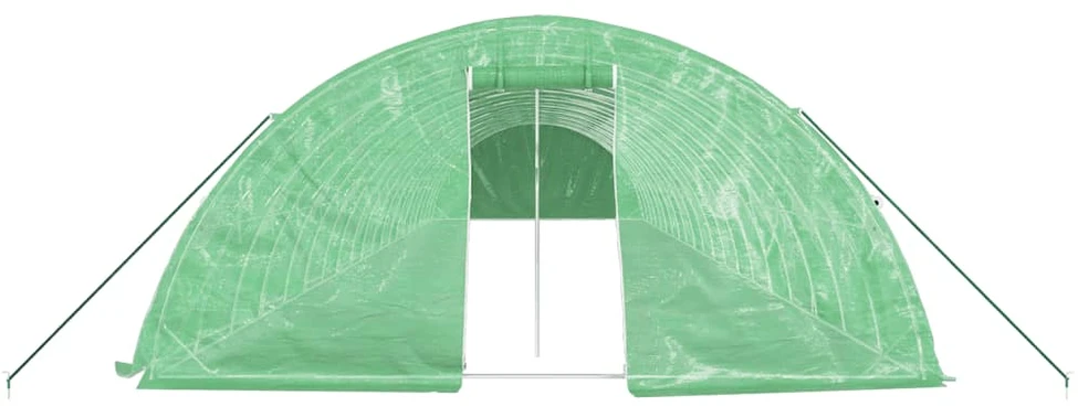 Šiltnamis su plieno rėmu, žalios spalvos, 20x5x2,3m, 100m²