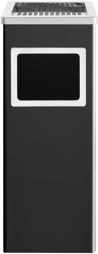 Šiukšliadėžė-peleninė, juodos spalvos, plienas, 36l