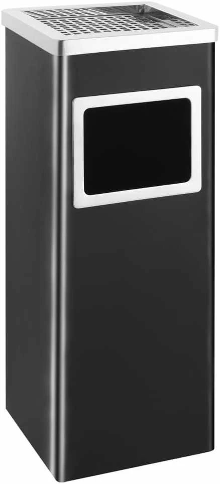 Šiukšliadėžė-peleninė, juodos spalvos, plienas, 36l