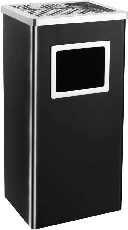 Šiukšliadėžė-peleninė, juodos spalvos, plienas, 45l