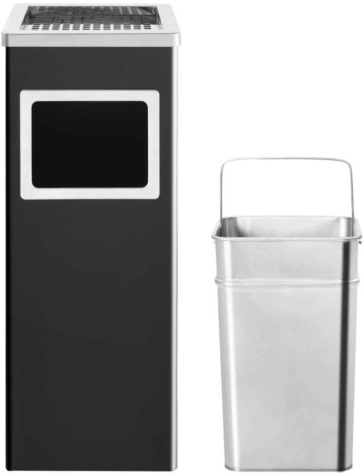 Šiukšliadėžė-peleninė, juodos spalvos, plienas, 36l
