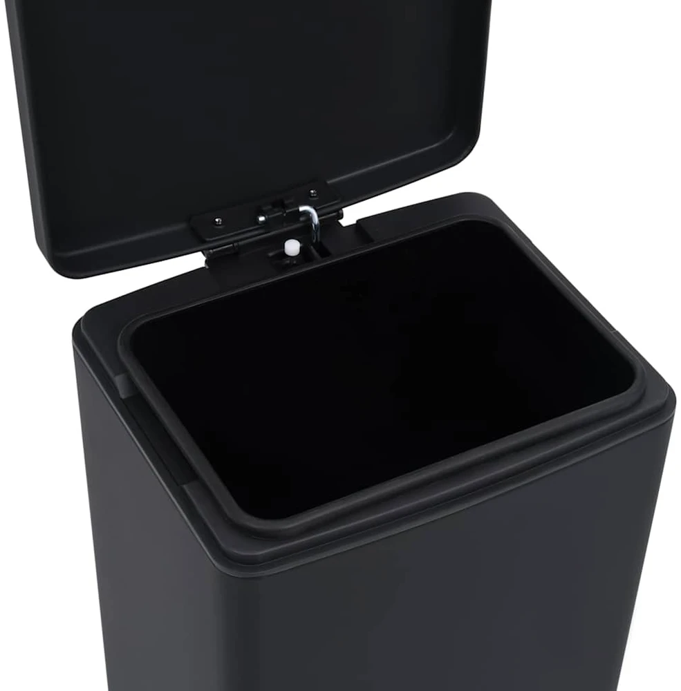 Šiukšliadėžė su pedalu, juoda, nerūdijantis plienas, 30l