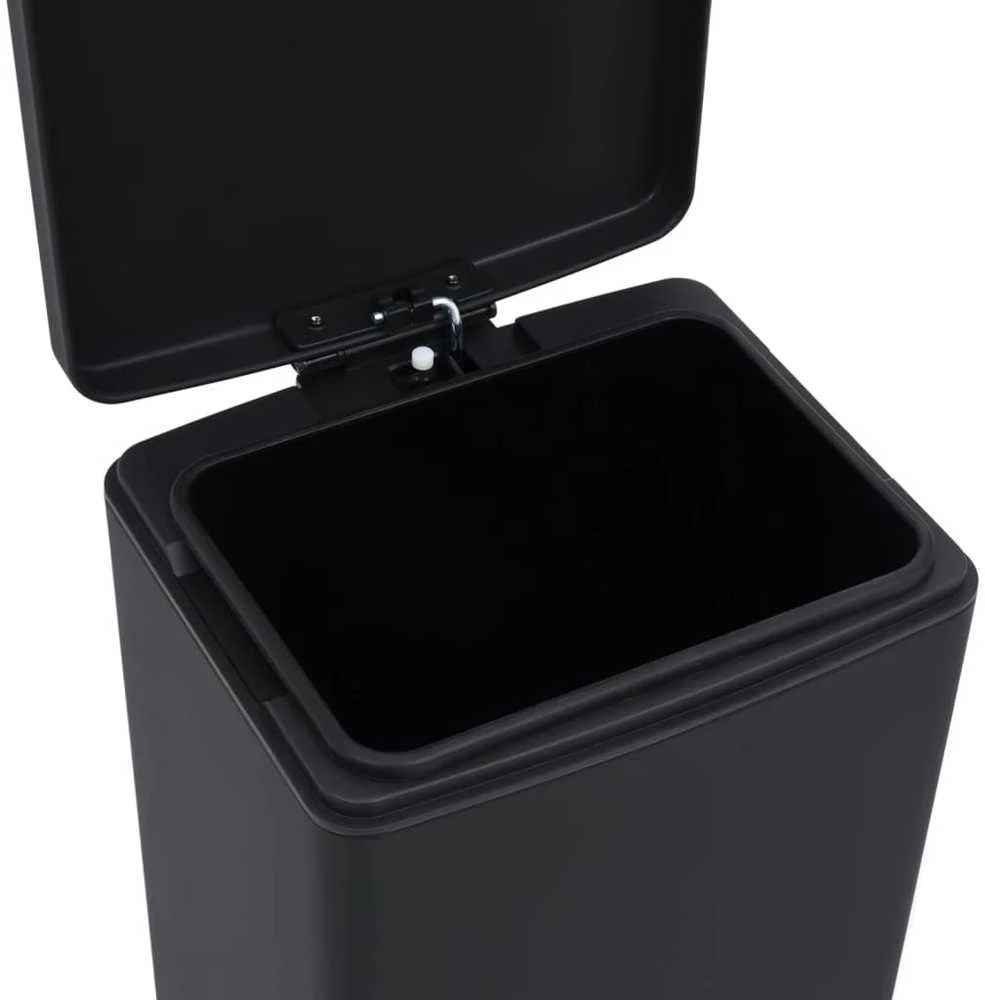 Šiukšliadėžė su pedalu, juoda, nerūdijantis plienas, 30l