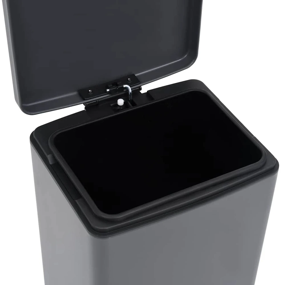 Šiukšliadėžė su pedalu, pilka, nerūdijantis plienas, 30l