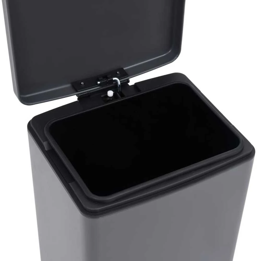 Šiukšliadėžė su pedalu, pilka, nerūdijantis plienas, 30l