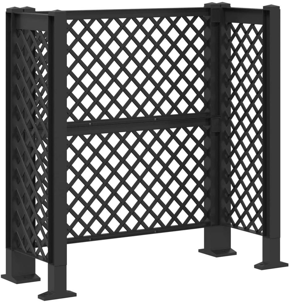 Šiukšliadėžės grotelės Antracito 123 x 47 x 114 cm PP
