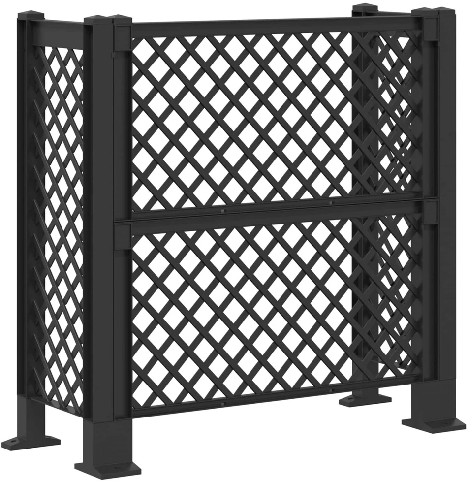 Šiukšliadėžės grotelės Antracito 123 x 47 x 114 cm PP
